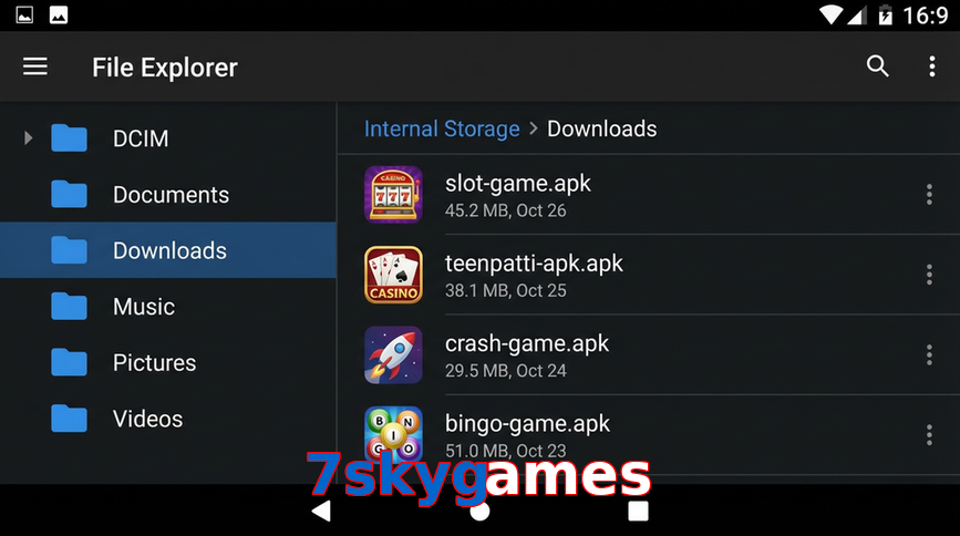 Main screen of 7Skygames gameapk page for PK players
